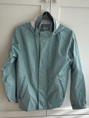 REI COOP Kids Rain Jacket - Size L 14-16 - Blue Sage